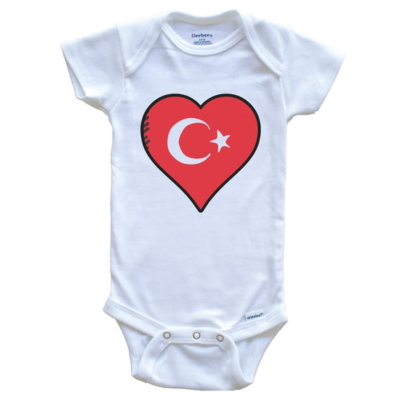 Turkey Heart Turkish Flag Baby Bodysuit