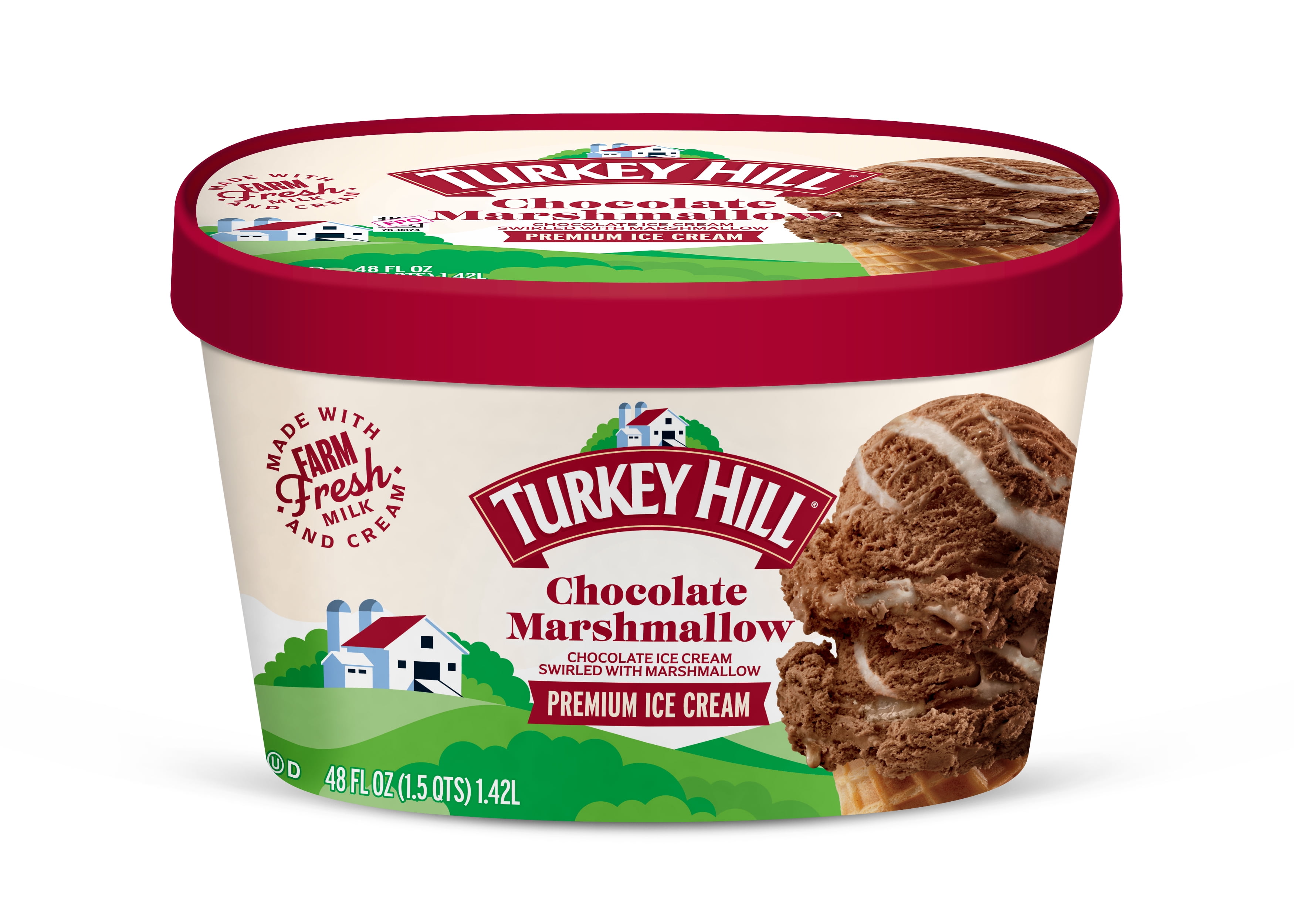 Turkey Hill Chocolate Marshmallow Premium Ice Cream, 48 fl oz