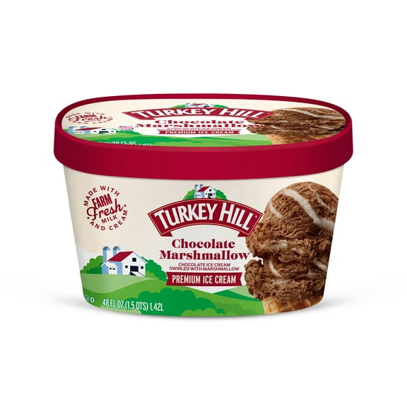 Turkey Hill Chocolate Marshmallow Premium Ice Cream, 48 fl oz