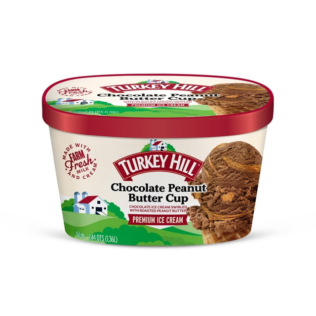Turkey Hill Chocolate Peanut Butter Cup Premium Ice Cream, 46 fl oz