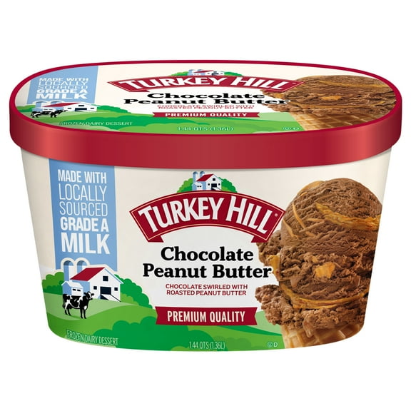 Turkey Hill Chocolate Peanut Butter Cup Premium Ice Cream, 46 fl oz