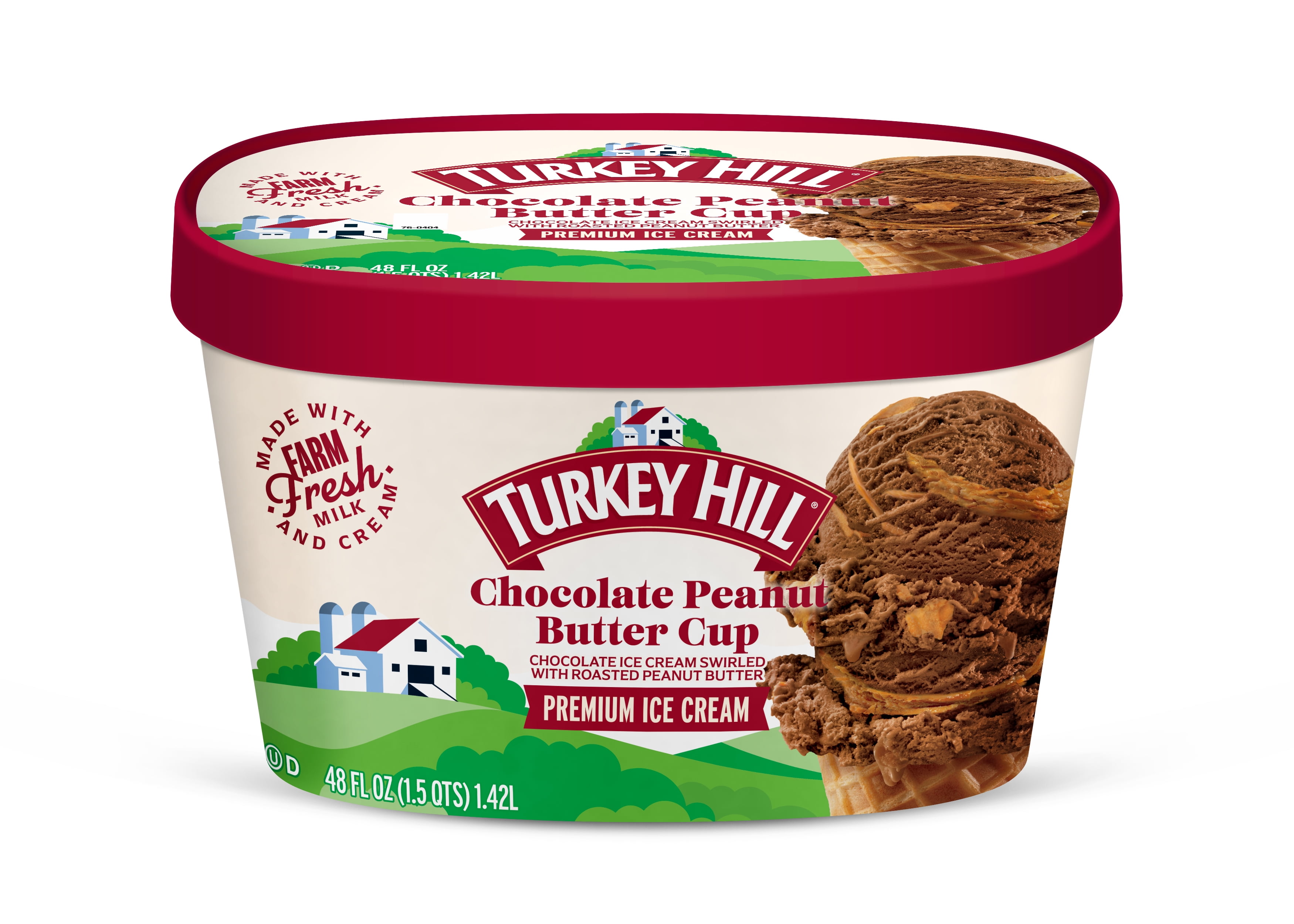 Turkey Hill Chocolate Peanut Butter Cup Premium Ice Cream, 48 fl oz