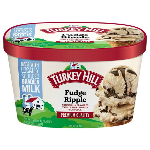 Turkey Hill Fudge Ripple Premium Ice Cream, 46 fl oz