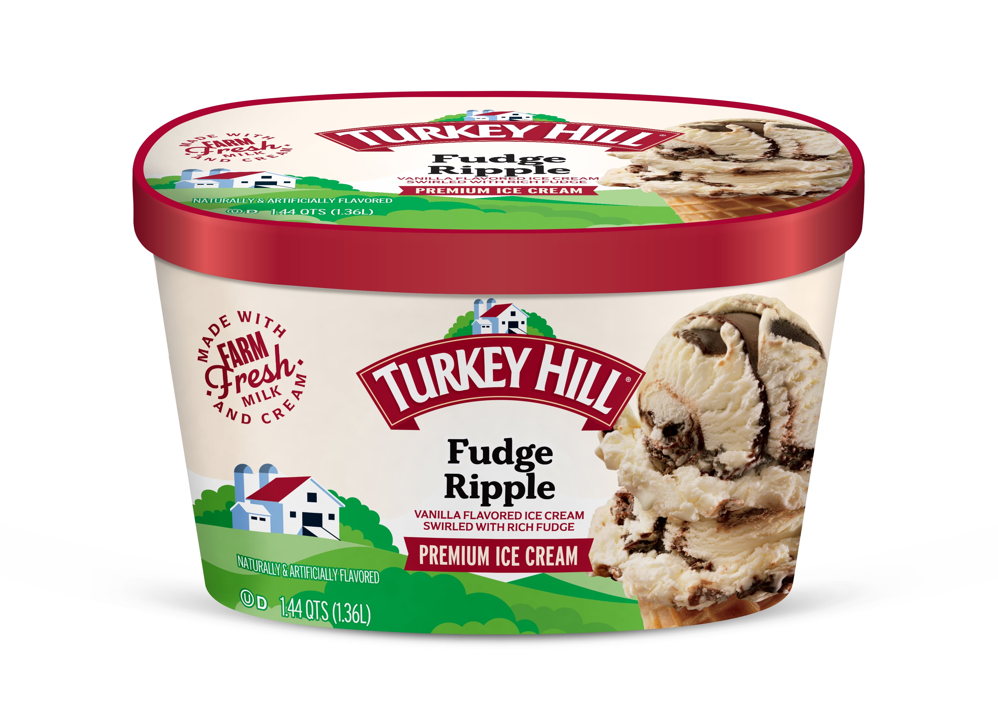 Turkey Hill Fudge Ripple Premium Ice Cream, 46 fl oz
