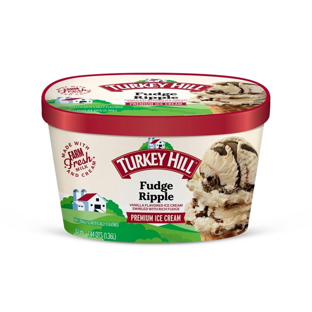 Turkey Hill Fudge Ripple Premium Ice Cream, 46 fl oz