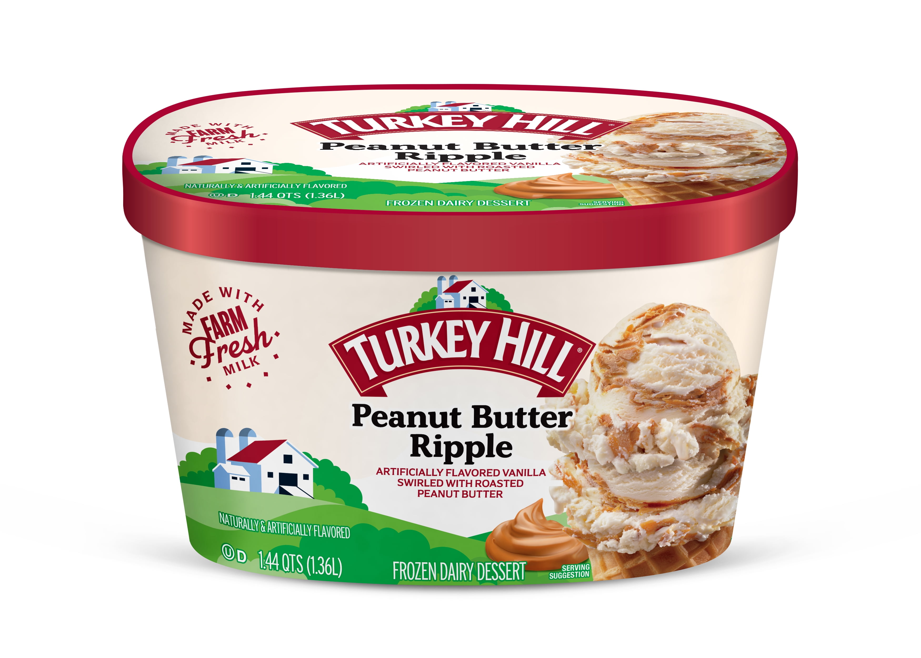 Turkey Hill Peanut Butter Ripple Premium Ice Cream, 46 fl oz