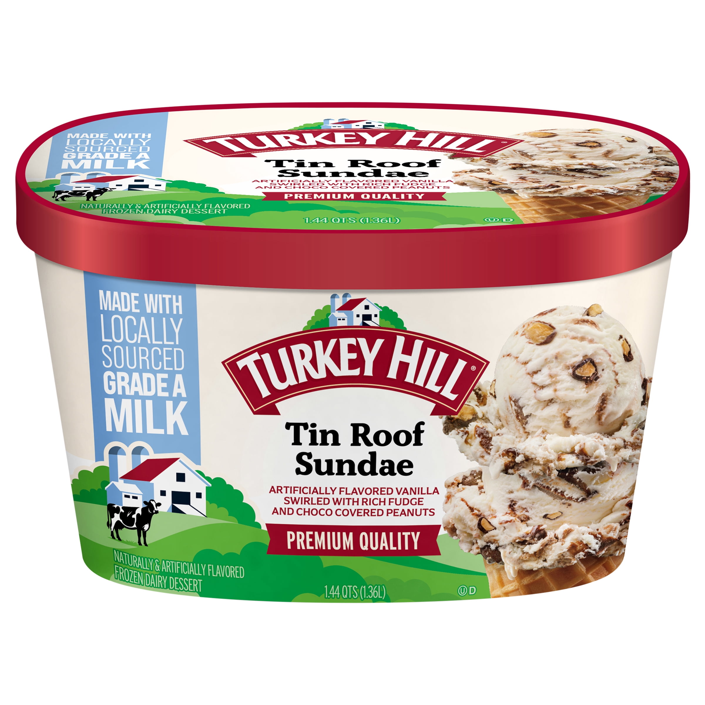 Turkey Hill Tin Roof Sundae Premium Ice Cream, 46 fl oz