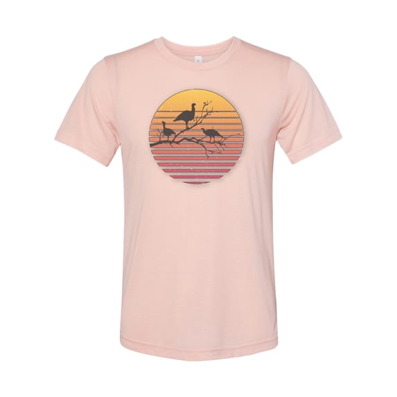 Turkey Hunting Shirt, Roosting Turkey, Hunting Shirt, Unisex Fit, Thunder Chicken Shirt, Gift For Hunter, Gobbler, Dad Gift, Long Beard, Peach, 2XL