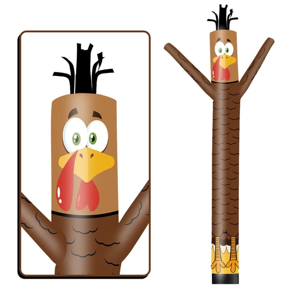 Turkey Inflatable Tube Man Wacky Wavy Dancing Guy for Outdoor Decoration Advertising Business Promotion - Thanksgiving Day Theme (Blower Not Included)