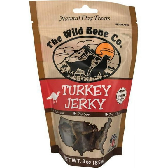 The Wild Bone Company Turkey Jerky Dog Treat, 3 Oz. 1920.6