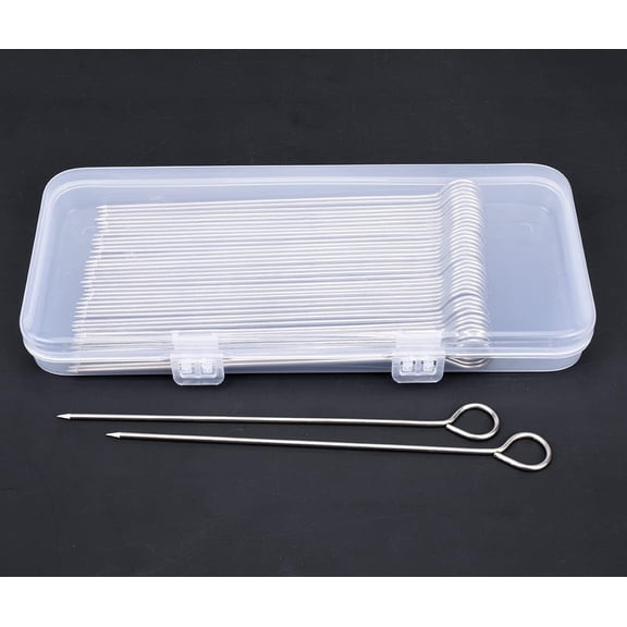 Turkey Lacers for Trussing Turkey,HONSHEN 50pcs 6 inches Stainless Steel skewers with Plastic box for Grilling Onions,Prawns,Turkey,Air Fryer,Baking,Rolled Meat,BBQ