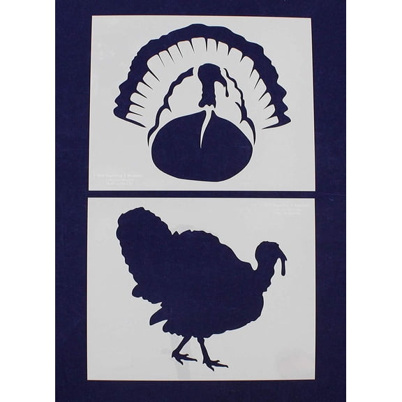 Turkey Lg Stencils - 2 Piece Set - 8 X 10 Inches