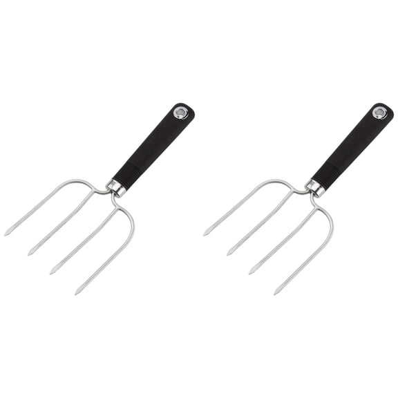 Turkey Lifter Forks Set of 2, Stainless Steel Turkey Forks, Four Prongs Heavy-duty Barbecue Tools, Thickened Carving Tools for BBQ Meat Lifters for Cooking Roasting