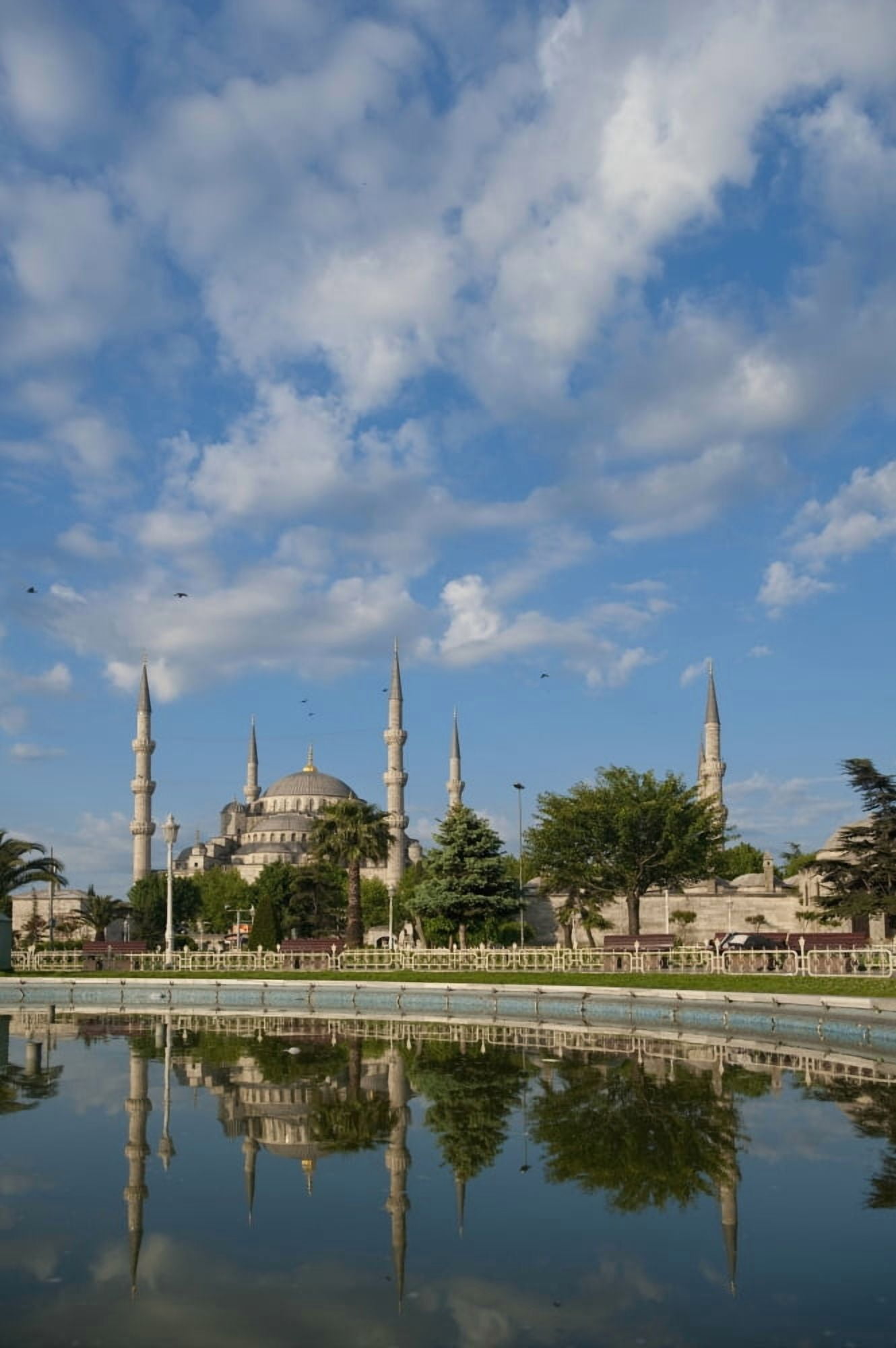 Turkey Looking across pond to Sultanahmet or Blue Mosque Istanbul Canvas Art - Ian Cumming Design Pics (24 x 38)