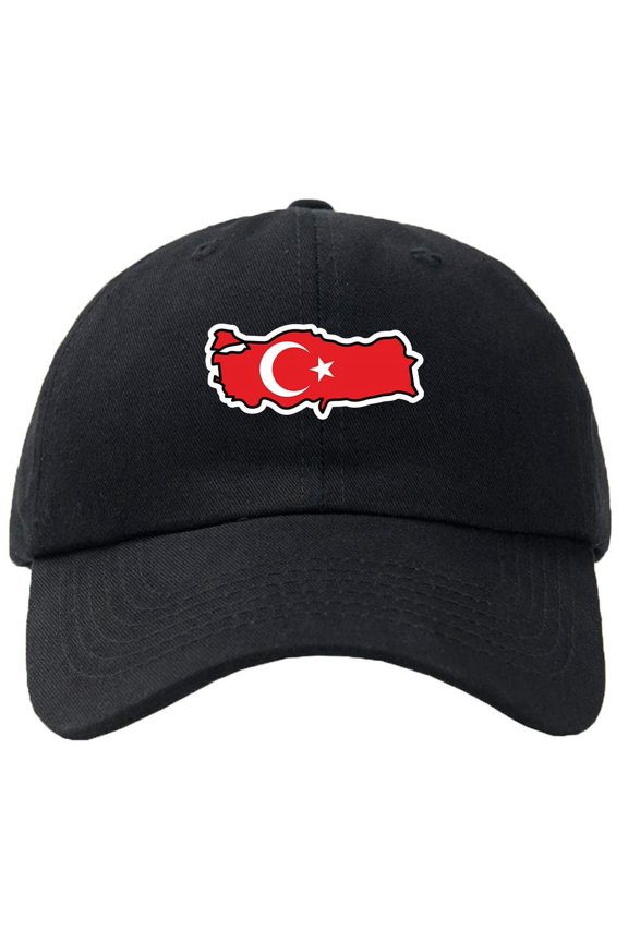 Turkey Map Flag Baseball Cap Hat Hook & Loop Closure - Personalize it!