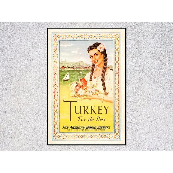 Turkey Mediterranean Travel Poster, Unframed Paper Poster 8x10in