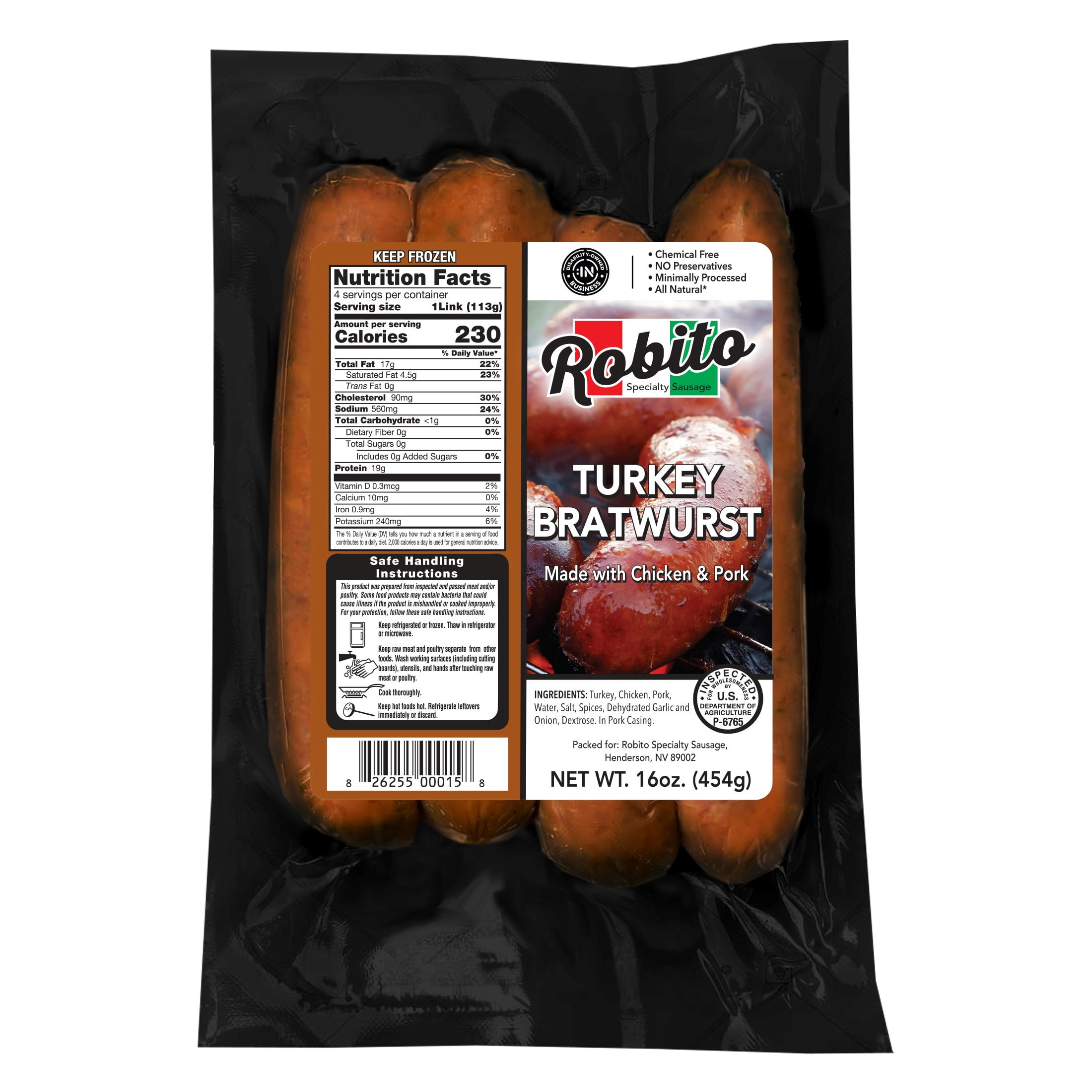 Turkey Bratwurst Sausage