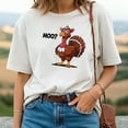 thumbnail image 1 of Turkey Moo Funny Cute Thanksgiving T-Shirt, 1 of 5