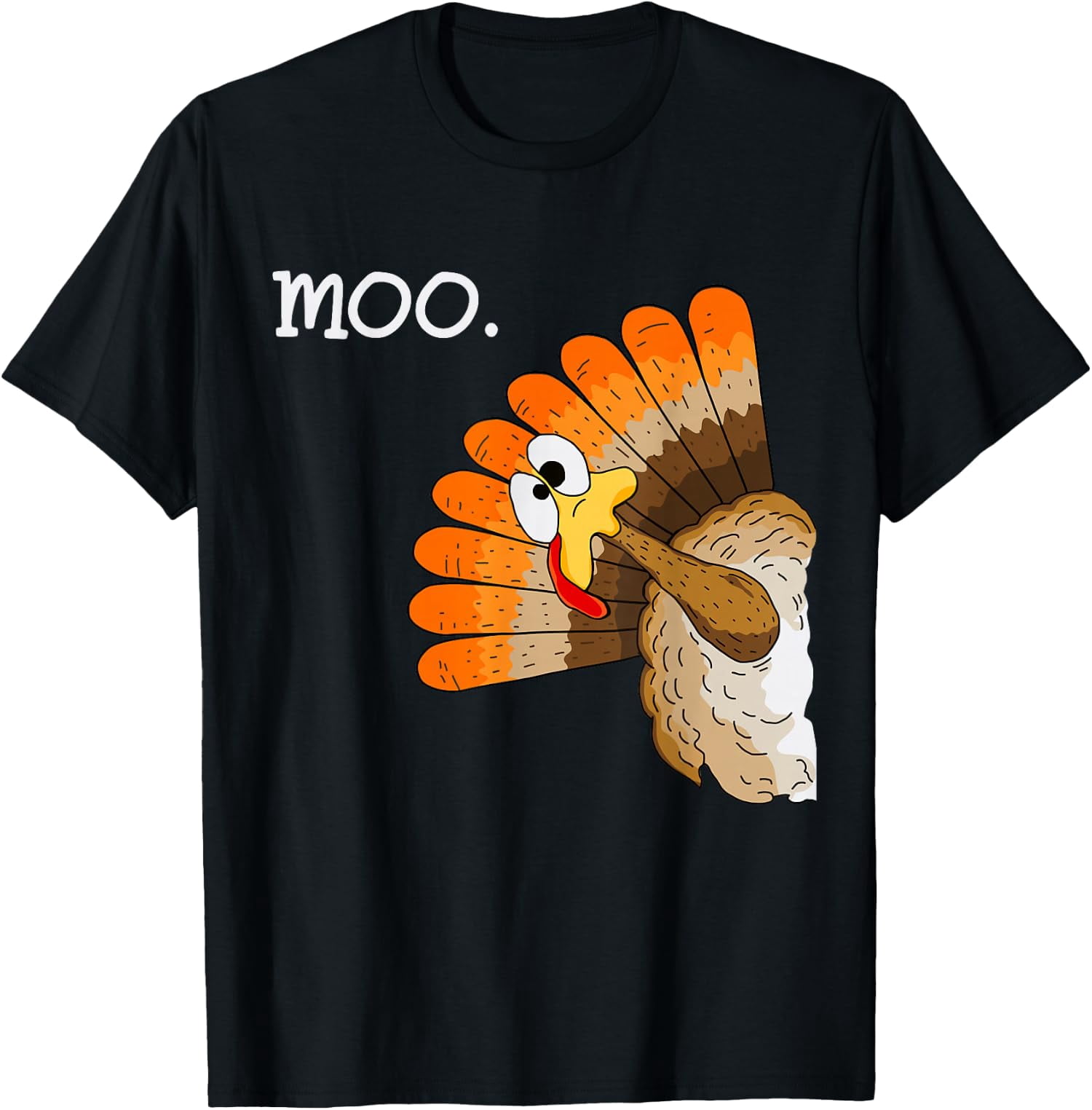 Turkey Moo Funny Thanksgiving Fall Autumn Unisex T-Shirt - Walmart.com