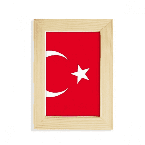 Turkey National Flag Asia Country Desktop Display Photo Frame Picture Art Painting 5x7 inch