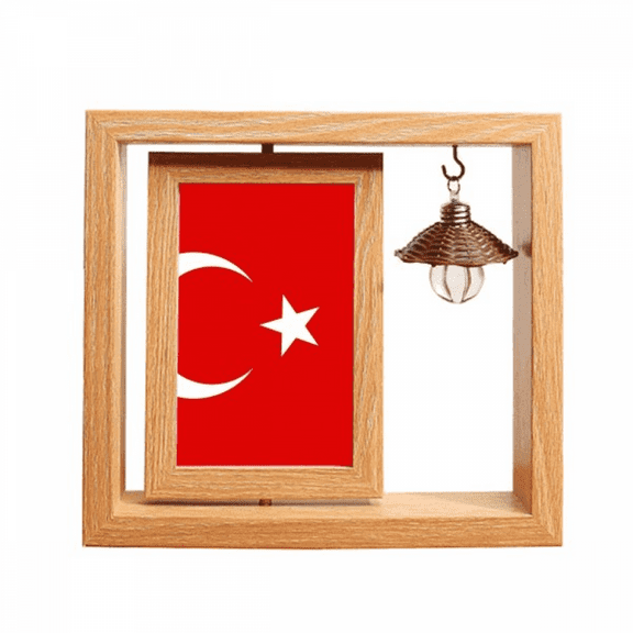 Turkey National Flag Asia Country Wooden Rotating Picture Photo Frame 4x6