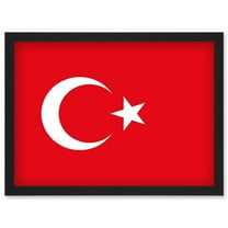 Turkey National Flag Patriotic Vexillology World Flags Country Region Poster Artwork Framed Wall Art Print A4