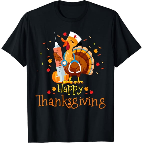 Turkey Nurse Thanksgiving Shirt Women Holiday Nursing T-Shirt