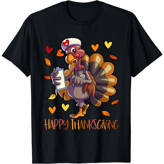 Turkey Nurse Thanksgiving Shirt Women Holiday Nursing T-Shirt
