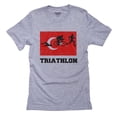 thumbnail image 1 of Turkey Olympic - Triathlon - Flag - Silhouette Men's Grey T-Shirt, 1 of 2