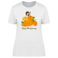 thumbnail image 1 of Turkey On Pumpkins Thanksgiving T-Shirt Women -Image by Shutterstock, Female Small, 1 of 2