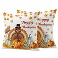 thumbnail image 1 of Turkey Outdoor Waterproof Pillow Covers, Thanksgiving Fall Pumpkin Maple Leaf Autumn Decorative Square Throw Pillowcase Sofa Cushion Sham for Patio/Couch/Chair, 18"x18" 2 Pack, 1 of 8