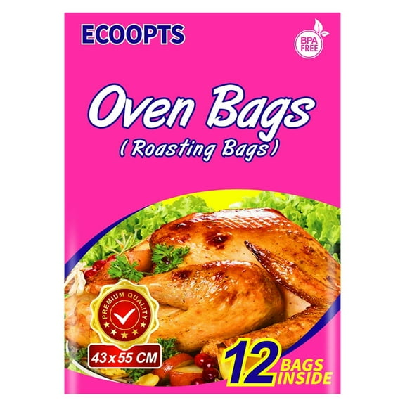 Turkey Oven Bags Large Size Oven Cooking Roasting Bags for Chicken Meat Ham Seafood Vegetable - 12 Bags (17 x 21.6 IN)
