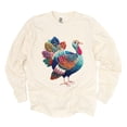 thumbnail image 1 of Turkey Patchwork Print - Women's Garment Dyed Long Sleeve Graphic T-Shirt, 1 of 13