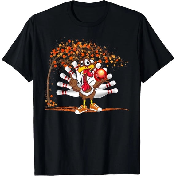 Turkey Playing Bowling Thanksgiving Graphic T-Shirt - Walmart.com