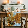 thumbnail image 1 of Turkey Pumpkin Table Runner, Autumn Thanksgiving Kitchen Dining Table Decoration for Home Party Decor 13x72 Inches, 1 of 9