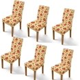 thumbnail image 1 of Turkey Pumpkin Thanksgiving Chair Covers Set of 6 Soft Spandex Removable Fall Chair Covers for Dining Chairs Stretchable Polyester Washable Parsons Chairs Slipcover for Restaurant Banquet, 1 of 7
