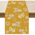thumbnail image 1 of Turkey Pumpkin Thanksgiving Table Runner Cloth Burlap Fall Table Decoration for Home Kitchen Dining Dinner Indoor Holiday Farmhouse Decor 13.8x108 Inch, 1 of 6