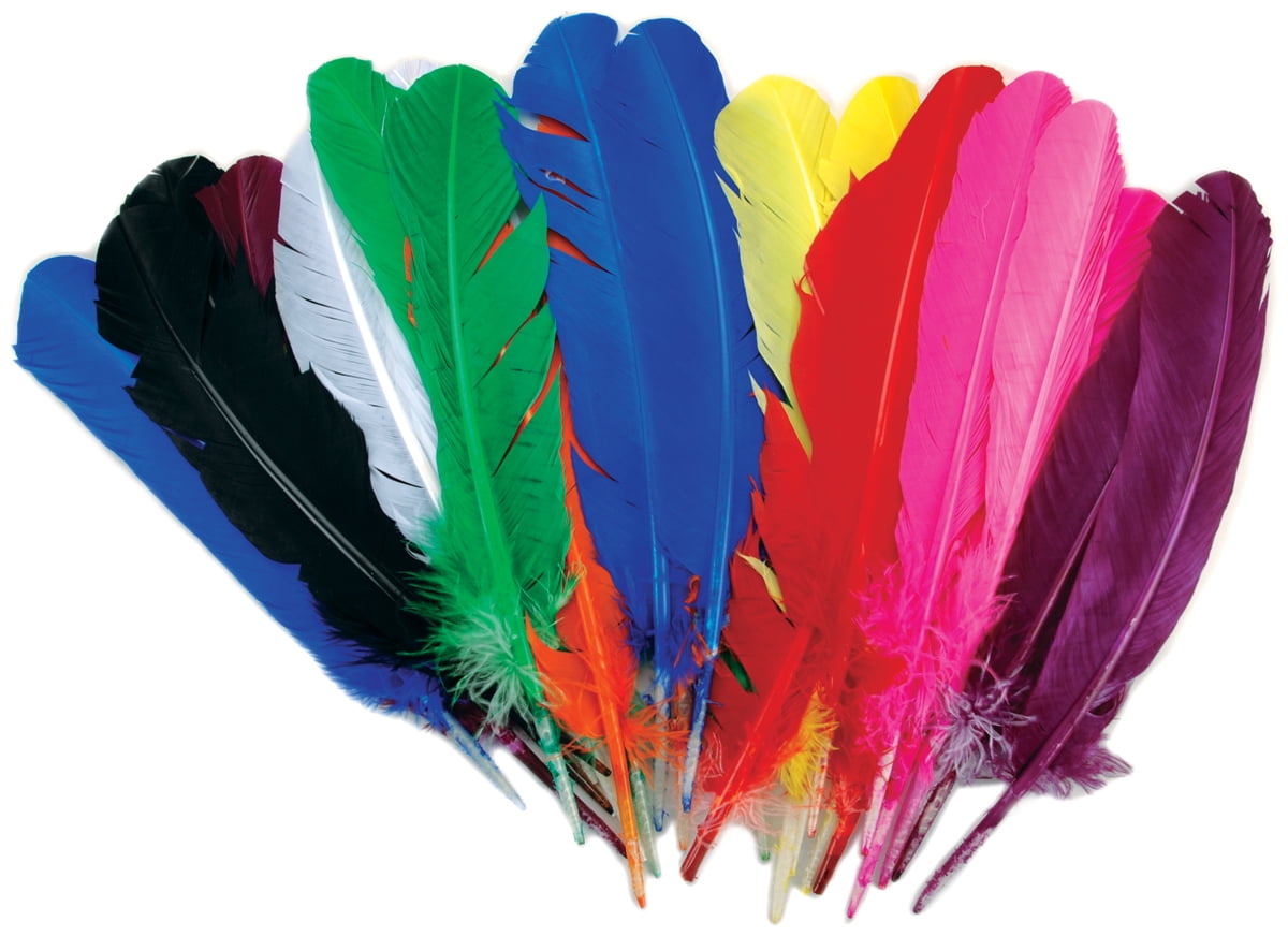 56pcs 4cm Colorful Turkey Craft Feathers