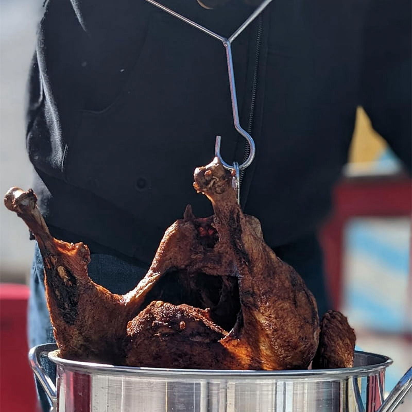 Turkey Rack and Lifting Hook Kit. for Use with Turkey Fryer Packages
