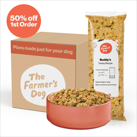 The Farmers Dog Food Fresh Human-Grade Personalized Meal Plan Subscription, Turkey Recipe, for all Breeds & Sizes