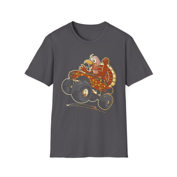 Turkey Riding Truck Thanksgiving Dinner Pumpkin Lover Autumn TShirt