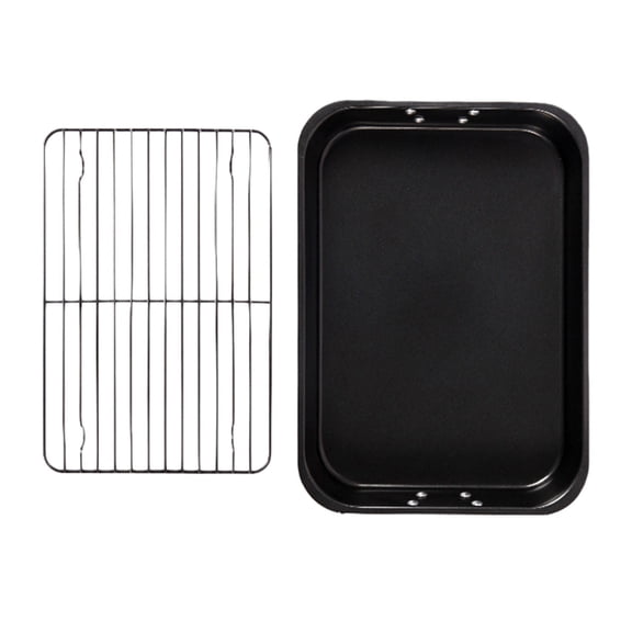 Turkey Roasting Pan 15Inch Carbon Steel Baking Tray with V-Shape Grill for Oven