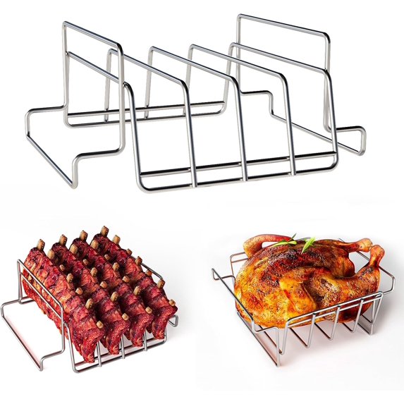 Glad Turkey Rack Turkey Roasting Rack, Rib Racks for Grilling and Smoking, Stainless ...