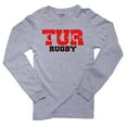 thumbnail image 1 of Turkey Rugby - Olympic Games - Rio - Flag Men's Long Sleeve Grey T-Shirt, 1 of 2