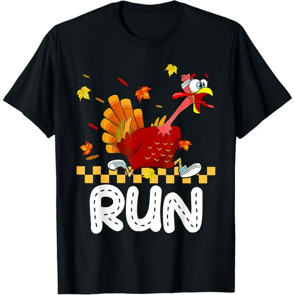 Turkey Run Costume Thanksgiving Running Turkey Trot Boy Kids T-Shirt