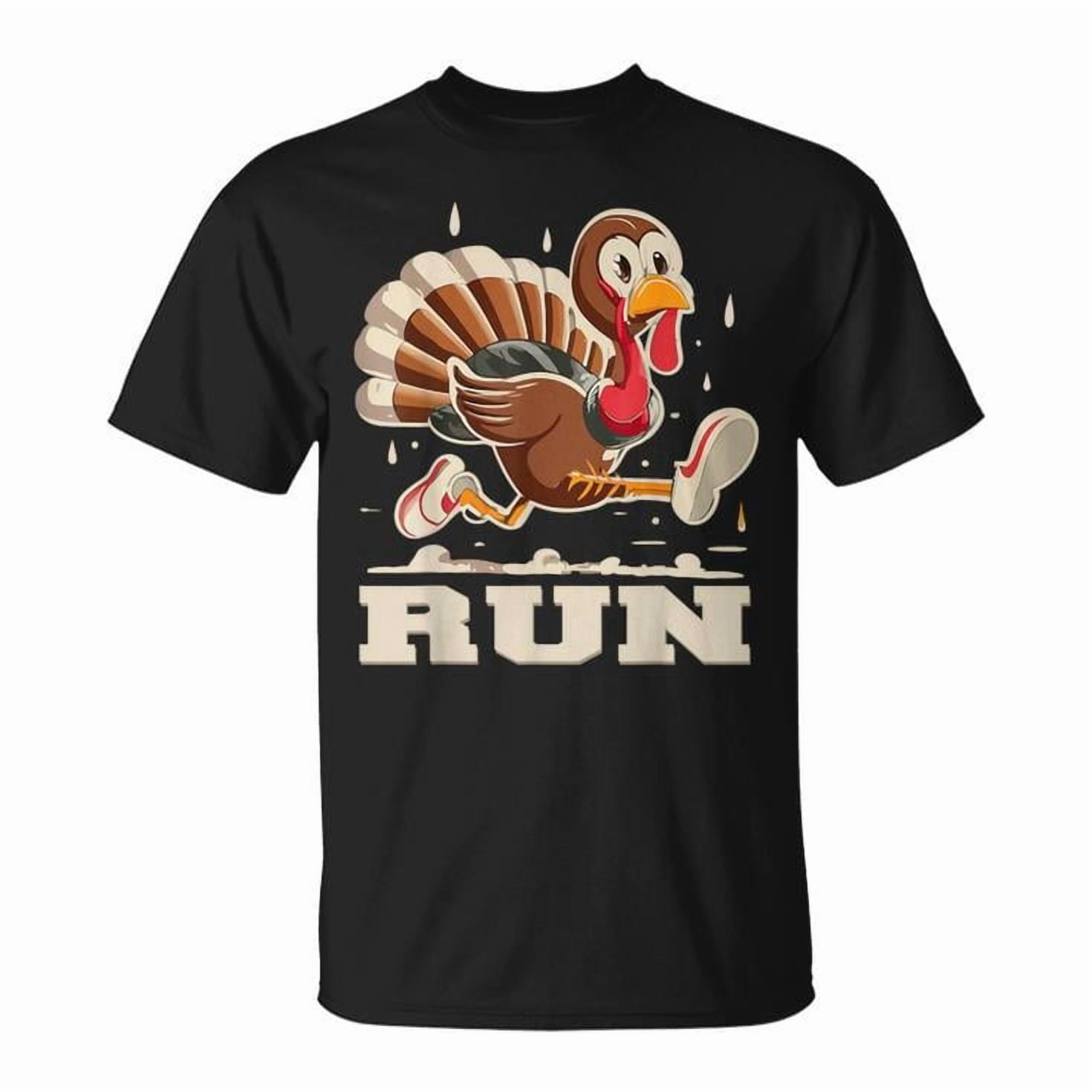 Turkey Run Costume Thanksgiving Running Turkey Trot Tee Cotton T Shirt ...