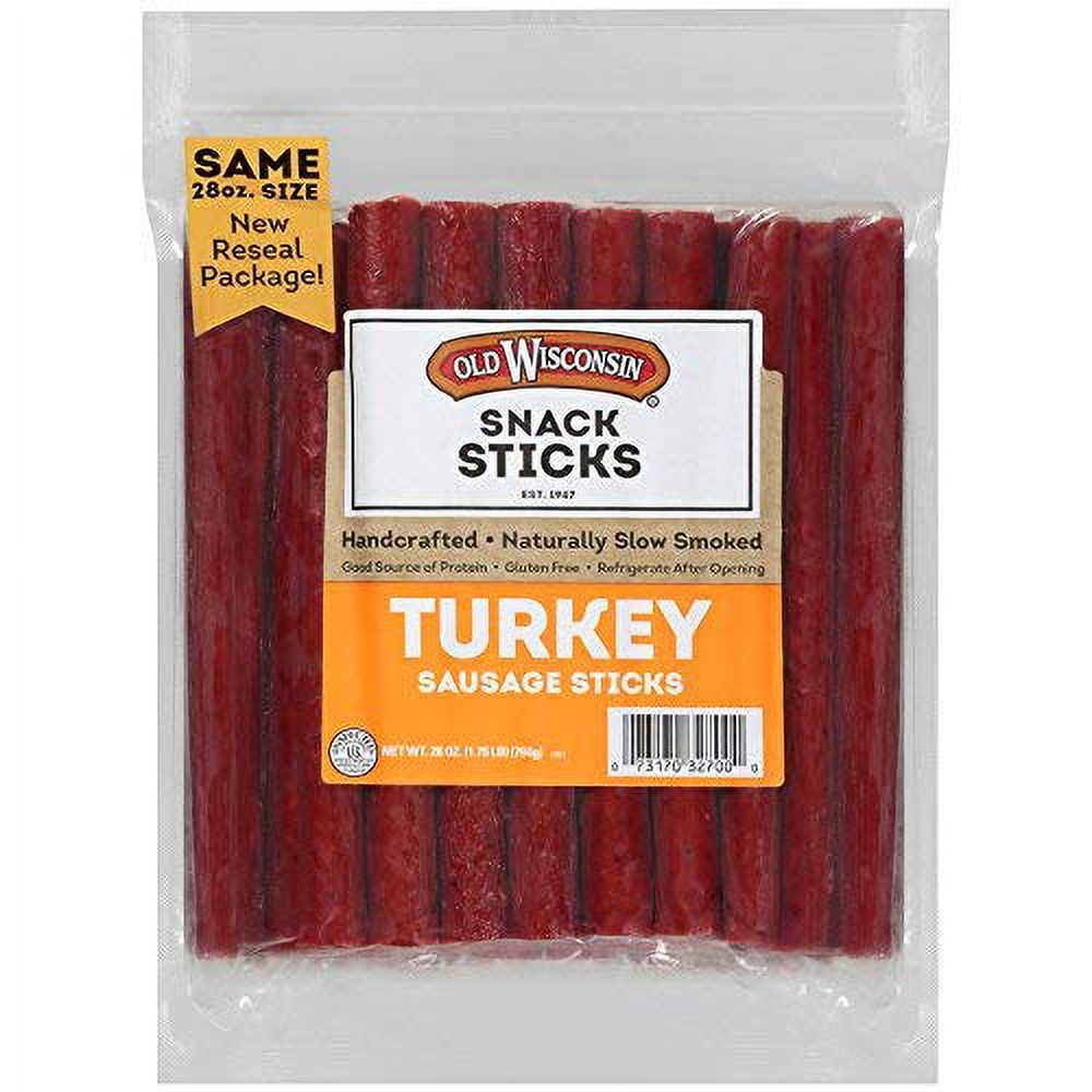Turkey Sausage Snack Sticks, Naturally Smoked, Ready to Eat, High