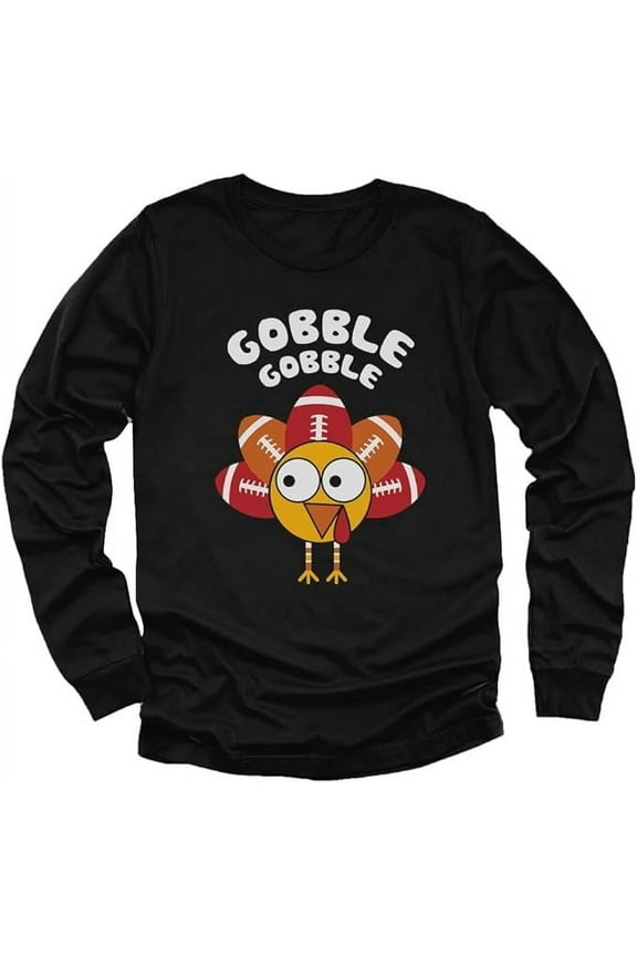Turkey Shirt Toddler Gobble Gobble Thanksgiving Kids Long Sleeve Shirts 4T Black