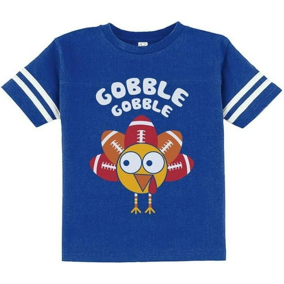 Tstars Turkey Shirt Toddler Infant Gobble Gobble Thanksgiving Shirts for Boys Girls 5/6 Blue