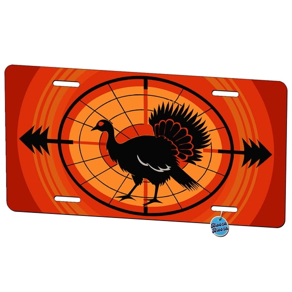Turkey Silhouette In Crosshairs Hunting Hunter Metal Novelty License Plate